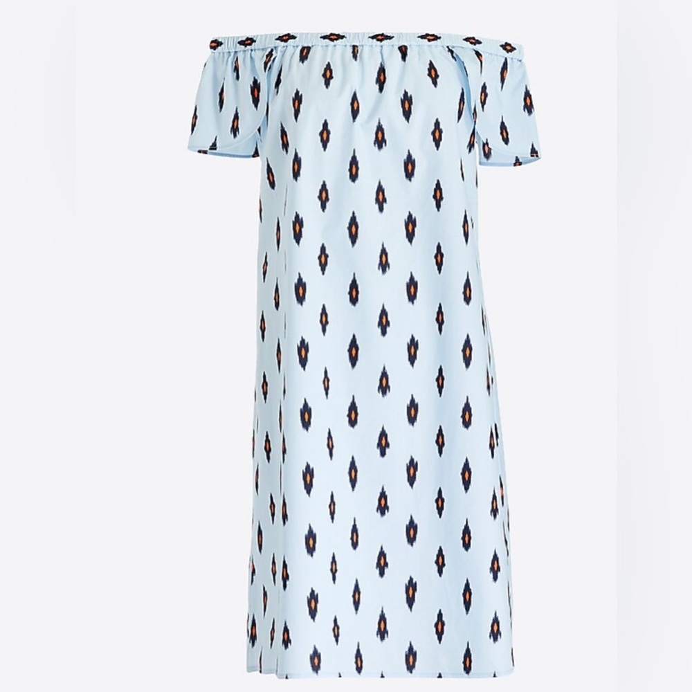 J. Crew Printed Off-The-Shoulder Dress